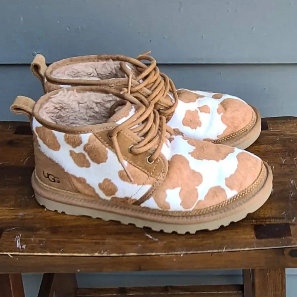 UGG Neumel Calf Hair Chestnut White Boots size 7